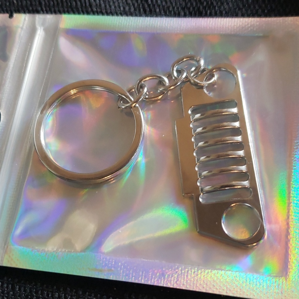 Jeep Grill Keychain - Chrome Look Finish - New in Package